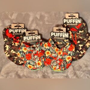 Set of 4: Puffin Insulated Drinkwear with Silicone Bottom: The Aloha & Hoodie